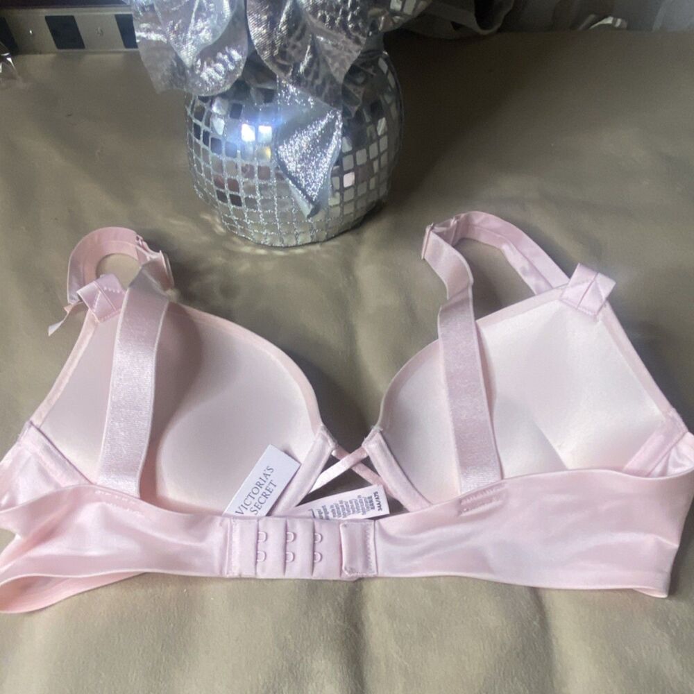 Victoria's Secret Pink Push Up Underwire Bra 34A Rhinestone Adjustable - Picture 4 of 6